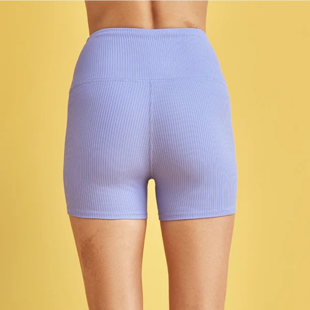 NWT carbon38 Ribbed Shortie Digital Lavender‎ purple women’s size small shorts - Picture 2 of 10